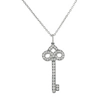  Tiffany Keys Fleur de Lis Key Diamond Pendant 1&quot; - $1,990.00