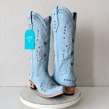 NEW Lane COSSETTE Blue Cowboy Boots Womens Sz 9.5 Leather Western Snip Toe Tall - $346.50