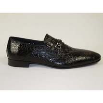 Men's GENIO Genuine Crocodile Embossed Leather Shoes Turkey 120371618 Black image 7