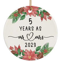 5 Years As Mr &amp; Mrs 2023 5th Weeding Anniversary Ornament Christmas Gift Decor - £11.61 GBP