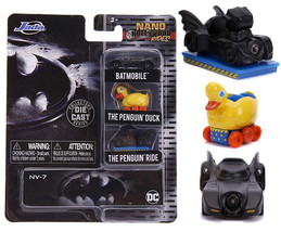 NEW Jada 31616 Batman 3-Pack Nano Hollywood Rides Die-Cast Vehicles penguin - £9.73 GBP