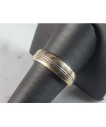 Mens Vintage Estate 14K Yellow &amp; White Gold Wedding Ring 8.7g E2521 - $19,757.63 MXN