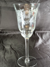 Colony Danube water goblet ~ etched glass ~ fine glass ~ floral - $5.70