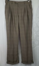 Vintage RBM Collection Mens Brown Plaid Cuffed Dress Pants Hipster Chic ... - $38.60