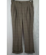 Vintage RBM Collection Mens Brown Plaid Cuffed Dress Pants Hipster Chic ... - £30.58 GBP