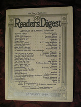Readers Digest January 1939 John Gunther Sigmund Spaeth Fairfax Downey - £5.38 GBP