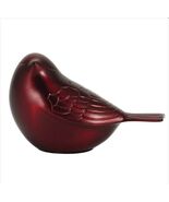 Small Solid Brass Crimson Songbird Keepsake Funeral Cremation Urn for ashes - $163.15