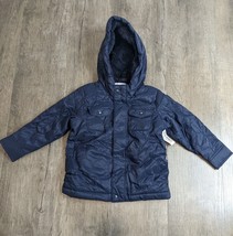 Old Navy NWT Boys 3T Navy Water Resistant Hooded Rain Coat BF - £11.84 GBP