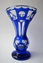 Vintage Bohemian heavy Glass Vase - £7.51 GBP