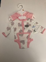 Koala Baby Pink &amp; White Preemie 2 Pack Pajamas New 100% Cotton-RARE-SHIP... - £21.08 GBP