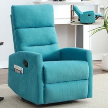Blue Fabric Recliner Rocker Swivel Chair | Living Room - $251.99