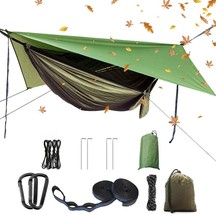 Portable Single Double Nylon High Strength Parachute Hammock Rainfly Set, - £39.28 GBP