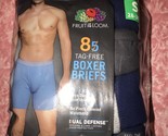Fruit Of The Loom ~ 8 Pair Men&#39;s Tagless Boxer Briefs Underwear Blue Gra... - £20.77 GBP