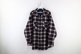 Vintage 70s Streetwear Mens XL Double Pocket Knit Collared Button Shirt ... - $44.50