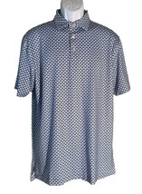 Peter Millar Summer Comfort Motorcycle Print Polo Shirt Navy &amp; White Siz... - $33.65