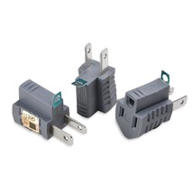 Cable Matters [UL Listed] 3-Pack 2 Prong to 3 Prong Outlet Adapter in Gr... - £11.80 GBP
