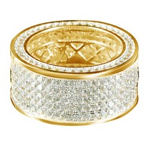 14k Jaune Plaqué Or Imitation Diamant Drapé Autour Mariage Bande Bague P... - £370.97 GBP