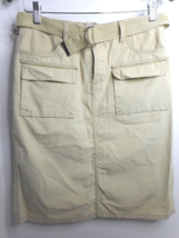 Ralph Lauren Polo Jeans Womans Beige/Tan Sz 6 Skirt Lined Pockets Canvas Belt - £15.10 GBP