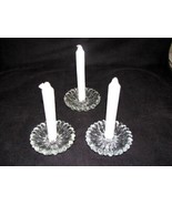 Vintage Candle Stick Holders Cut Crystal Glass  American Brilliant - £10.13 GBP