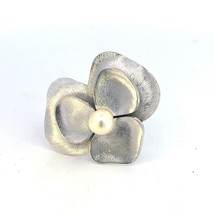 Mikimoto Estate Akoya Pearl Flower Brooch 1.50 x 1.25&quot; Silver 7 mm M353 - £202.80 GBP