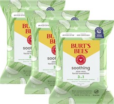 Burt&#39;s Bees Soothing Facial Towelettes With Aloe Vera, Pre-Moistened Towelettes  - £32.41 GBP