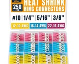 Heat Shrink Ring Terminal Kit 22–10 AWG 250–500PCS Waterproof Copper Con... - $22.99+