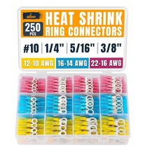 Heat Shrink Ring Terminal Kit 22–10 AWG 250–500PCS Waterproof Copper Con... - $431.54 MXN+