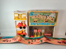 Vtg 1980 Bizzi Construction Worker Set Pre-school Pushtoy Complete Excln... - $26.73