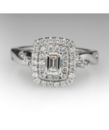 1.7CT Emerald Cut Halo Simulated Diamond Engagement Ring, Promise Ring F... - £35.78 GBP