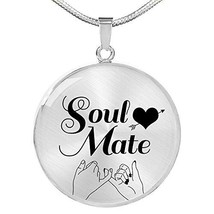 Love Gift Soul Mate Circle Necklace Engraved 18k Gold 18-22&quot; - $69.25