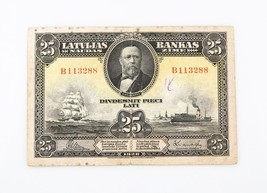 1928 Letonia 25 Latu Nota F Latvijas Bankas Twenty-Five Fina Serie B P #18a - £103.84 GBP