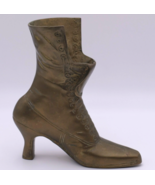 Vintage Brass Victorian Style Boot Vase Sculpture 8&quot; 2lb Korea - $414.68 MXN