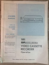 SR 2000 Series Video Cassette Recorder: User Manual: Sears, VHS, Vintage... - $8.90