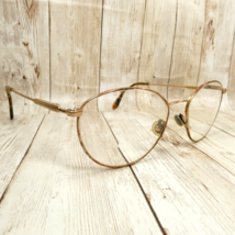 Safilo Elasta Round Green Gold-Toned Metal Eyeglasses FRAMES ONLY 54-17-135 - £23.42 GBP
