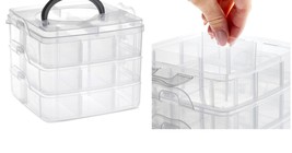 6x6x5&quot; 3 Tier Stackable Storage Containers, Adjustable Plastic Box Bead ... - £28.76 GBP