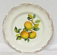Vintage GTB Italy Ceramic Yellow Apples Fruit Round Lunch Plates 8 1/2" - $16.34