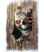 Gothic Horror-Peeping Redeye Skull-Wall Sticker Floor Cling Halloween De... - $73.46 MXN