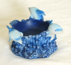 Tealight Candle Holder Three Jumping Dolphin Waves Resin Direct Connection - £10.12 GBP