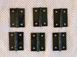 ~Flat Black~ Butt Hinge- (6 Hinge Lot)  2&quot; x 1-1/2&quot;  W/ matching screws - $19.98