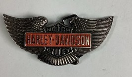 Harley Davidson Motorcycle Shield Wings Solid Brass 1991 Baron Belt Buckle - £18.52 GBP