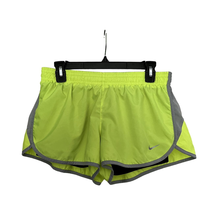 Women&#39;s Nike Dri Fit Lime Green and Gray Running Shorts Size Large - $11.88