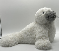 Pier One White Seal Plush Decor Foam Stuffed adorable lightweight - £13.07 GBP