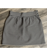 Striped Skirt Knee Length Joe Fresh Party Cute Size 16 Black White Work ... - $9.74