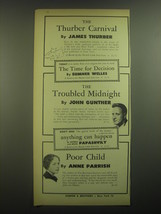 1945 Harper &amp; Brothers Books Ad - The Thurber Carnival by James Thurber - £14.48 GBP