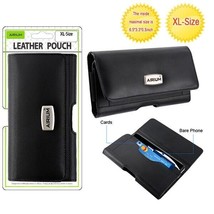 For Motorola Moto Z4 Black Horizontal Leather Pouch Case Belt Clip Holster - £15.17 GBP