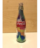 8 oz COCA-COLA Collector&#39;s Item Rainbow Colored Sand Art Home Decor Glas... - $17.81