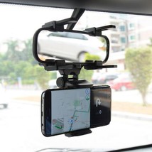 360-Degree Rotating Easy-to-Install Versatile Rear View Mirror Phone Holder - $15.97