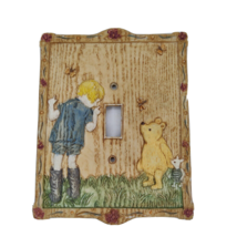 Disney Classic Pooh Light Switch Plate With Christopher Robin No Chips Or Cracks - £11.86 GBP