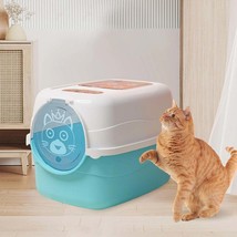 Hooded Cat Litter Box with Lid Enclosed Toilet Large Tray Easy to Clean ... - £137.99 GBP