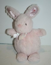 Little Me Baby Pink Easter Bunny Rabbit 9&quot; Plush Bow Star Satin Ears Soft Toy - £14.65 GBP